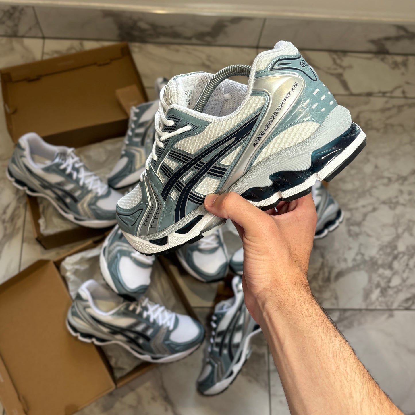 ASICS GEL KAYANO 14 WHITE-FJORD GREY (RARE)