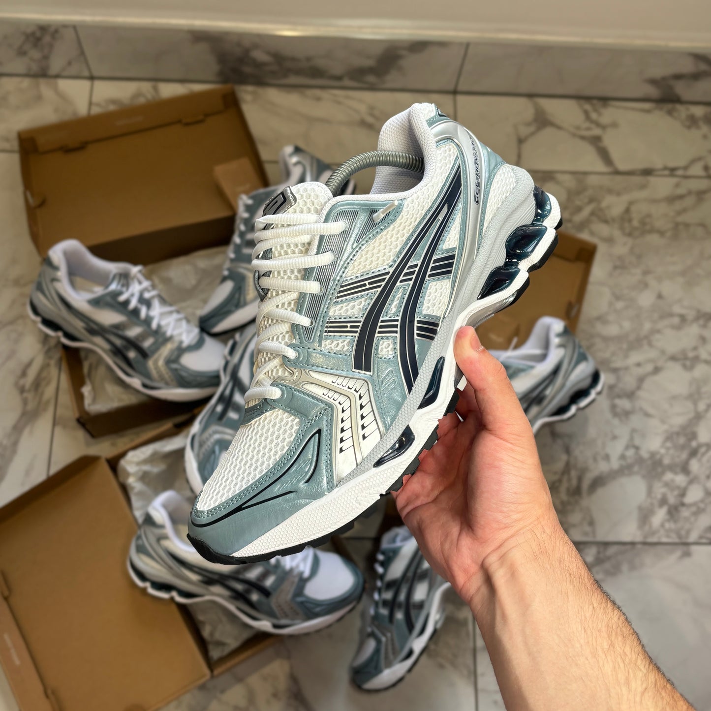ASICS GEL KAYANO 14 WHITE-FJORD GREY (RARE)