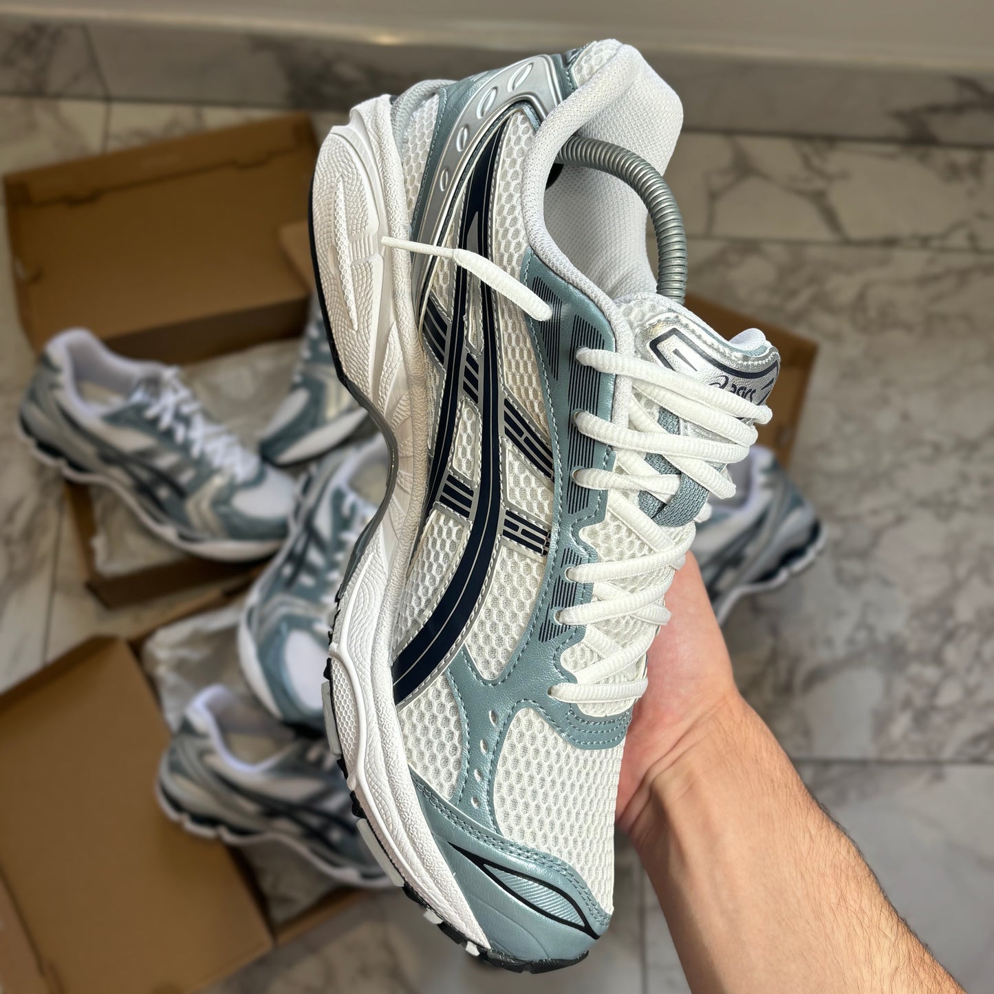 ASICS GEL KAYANO 14 WHITE-FJORD GREY (RARE)